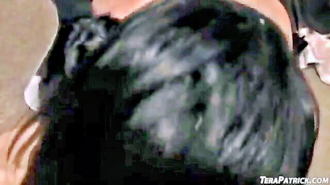 Tera Patrick and Alexis Amore brunettes sharing strap-on and cock in threesome