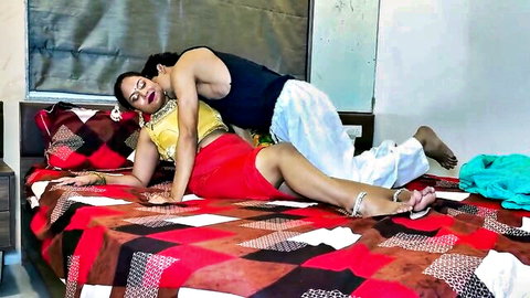 Indian horny wife in amateur bedroom sex with husband