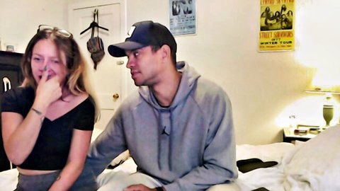 New York Guy518 and blonde partner in amateur Chaturbate couple session, dirty talk vibes