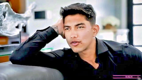 Handsome Latino stepson in black shirt, Moms Teach Sex stepmom scene