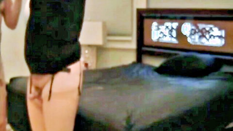 Erica exposes shaved pussy and tits in lingerie with daddy