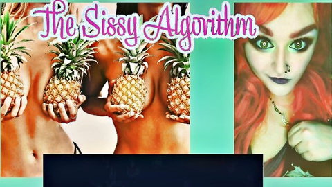 Topless babes holding pineapples over huge tits in sissy algorithm tease with redhead vixen
