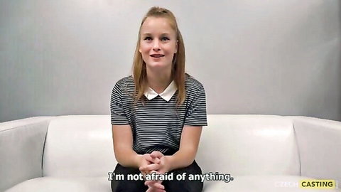 Blonde Czech amateur Barbora in confident casting interview
