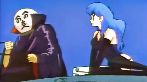 Cream Lemon hentai: Blue-haired Ami in black dress with masked man, Ep.30