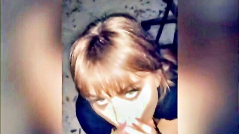Seductive young brunette teen POV close-up with pouty lips and hungry eyes ready for blowjob
