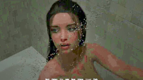 Wet redhead beauty in steamy shower, naked and passionate cam tease