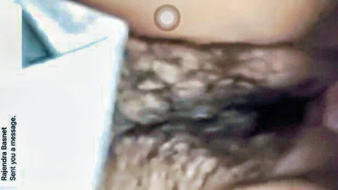 Cute Nepali girl flashing hairy twat in close-up HD video