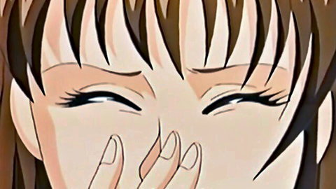 Anime girl with brown hair giggling seductively, A Forbidden Time Ep.7