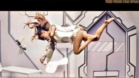 Ariana Grande in dynamic white outfit jumping in Break Free PMV porn video thumbnail