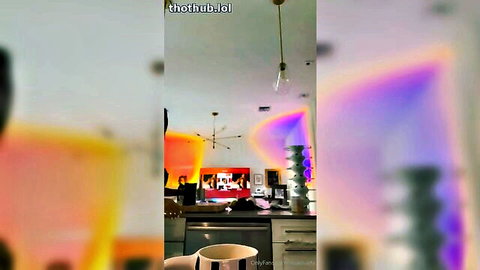 Mia Khalifa in sexy wake up style, colorful blurred morning vibe