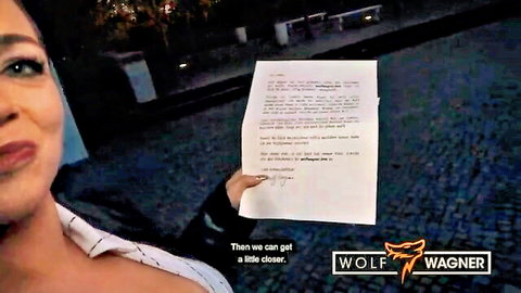 Seductive big-titted German MILF Priscilla teases with letter in white top