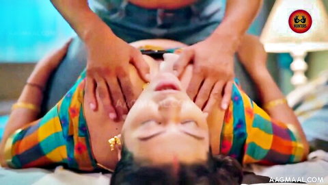 Indian MILF in colorful saree blouse getting breasts groped intimately