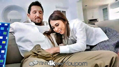 Riley Reid teases stepdad with Father's Day gift on couch