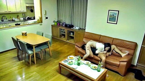 Tanihara Nozomi in explicit wife seduction on couch, legs spread