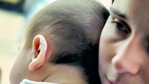 Kirstin Schwab topless lactation scene with baby in Erdbeerlust (2011)