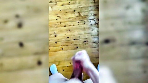 Amateur twink handjob close-up with socks