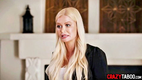 Blonde stepsister in seductive blazer pose for hard fuck