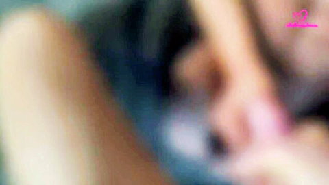 Blurry POV closeup of fingers penetrating wet shaved pussy with jeans pulled down