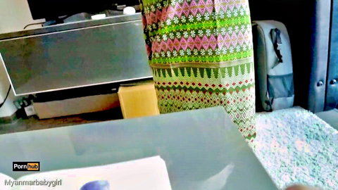 Burmese big tits math teacher in colorful patterned dress
