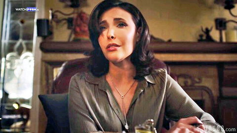 Casey Calvert in emotional PureTaboo scene, gray blouse and wine glass