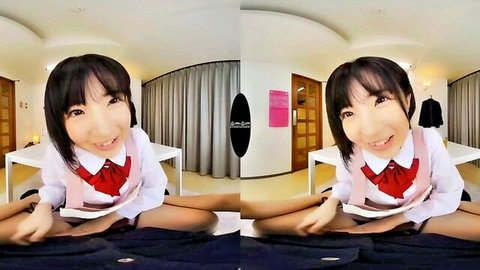 Cute Japanese schoolgirl in sailor uniform spreads legs wide teasing pussy with notebook