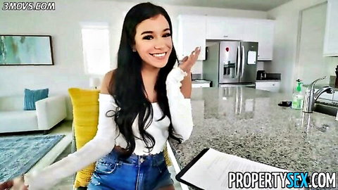 Savannah Sixx smiles in off-shoulder white top and denim shorts