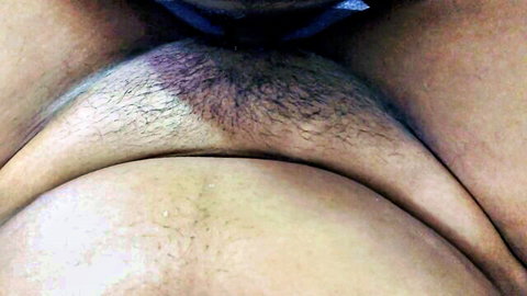 Close-up Sri Lankan pussy with pubic hair and blue underwear tease, amateur hard fuck preview