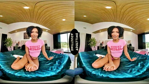 Addis Fouche in pink girlfriend top, seductive sitting pose
