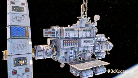 Futuristic space station in 3D sci-fi adult animation Nexus-3