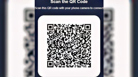 QR code to scan with phone camera to connect
