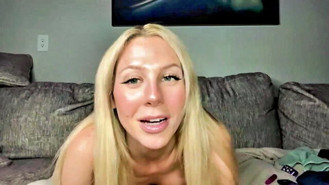 Okchelsea innocent blonde teen topless in hot Chaturbate solo show