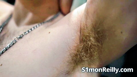 S1mon Reilly sweaty hairy underarms in gonzo JOI video