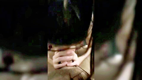 POV e-girl with glasses and braids stroking big thick cock in intense handjob