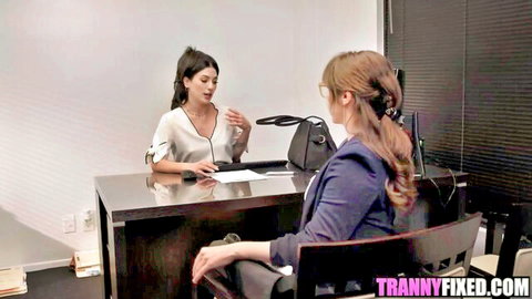 Ariel Demure interviews Megan Mistakes in steamy office scene