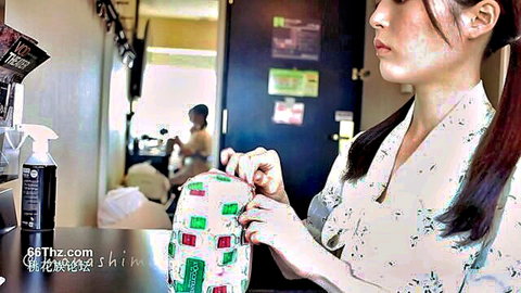 Stunning Japanese college student Yuka in white blouse, amateur JAV tease