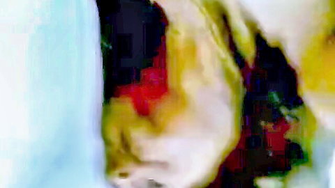 Blurry closeup of South Asian woman sucking cock in homemade blowjob