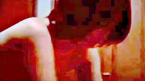Closeup of white vibrator thrusting into shaved pink pussy with spread legs