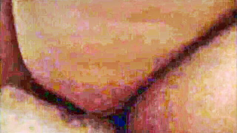 Close-up of big juicy ass cheeks spread wide exposing pink pussy and tight asshole