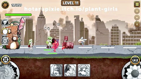 Busty hentai plant girls battling monsters in ruined city with big tits babe thumbnails