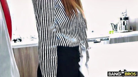 Juan fucks hot French teacher in striped blouse and black skirt