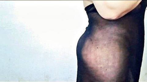 Bangladeshi model Unsustify243 in sheer black top, curvy side profile