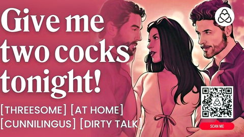 Curvy brunette wife craves two cocks in MFM threesome with dirty talk and cunnilingus