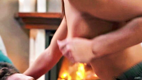 Tiffany Blue topless as lover squeezes her perky breasts passionately