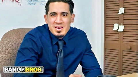 Handsome Latino man in office suit from Karlee Grey BangBros scene