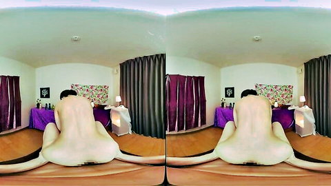 Glamour Asian teen nude from behind, legs spread wide in sexy pose