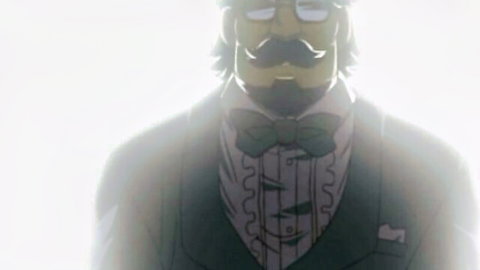 Anime man in suit, mustache, sunglasses, formal attire from Rasen Kairou Ep.2