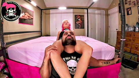 GoddessBBGRL dominates bearded man in intense femdom scene