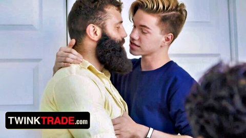 Markus Kage and Rocky Vallarta embrace young twink in gay stepdad scene