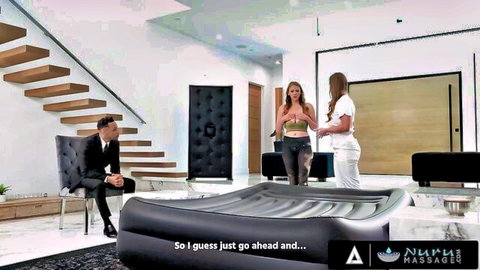 Skylar Snow in steamy massage threesome with blonde babe and suited man