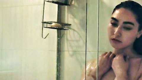 Phillyda Murphy nude in shower, covering tits in Lady Terror (2023)